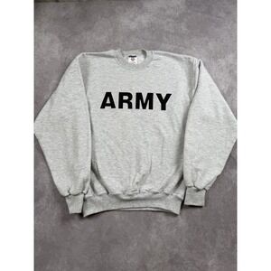 Vintage Jerzees Army Sweatshirt Mens Medium Crewneck Pullover‎ Military USA 90s